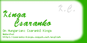 kinga csaranko business card